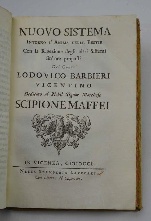 Trattenimento filosofico sopra il linguaggio delle bestie tradotto dalla franzese …