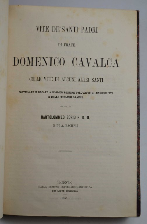 Vite de' Santi Padri… colle vite di alcuni altri santi… …