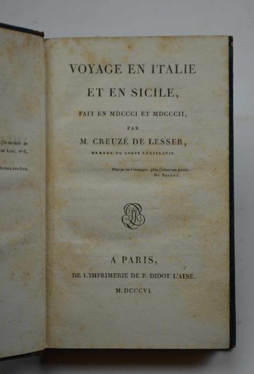 Voyage en Italie et en sicile fait en MDCCCI et …