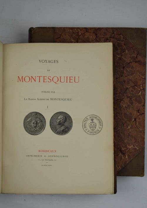 Voyages de Montesquieu publiés par le Baron Albert de Montesquieu.