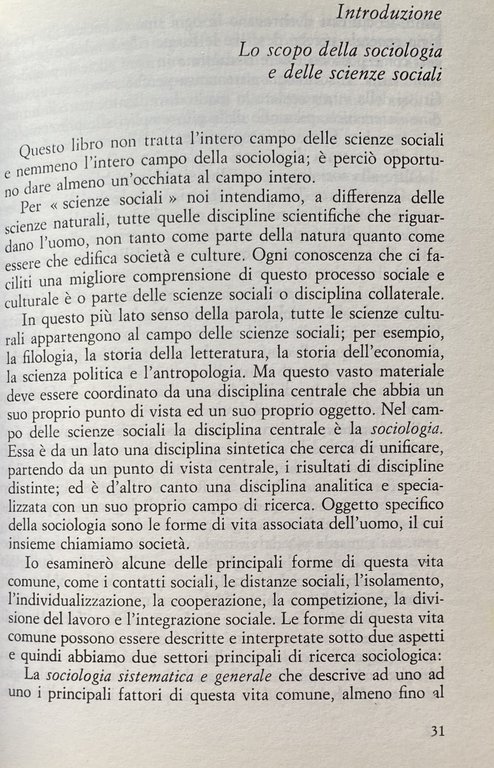 SOCIOLOGIA SISTEMATICA. INTRODUZIONE ALLO STUDIO DELLA SOCIETÀ