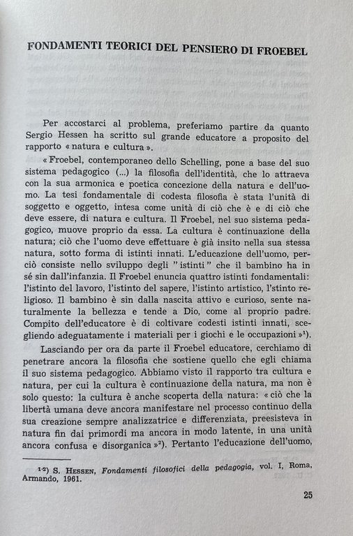 IL METODO FROEBEL PER L'EDUCAZIONE PRESCOLASTICA