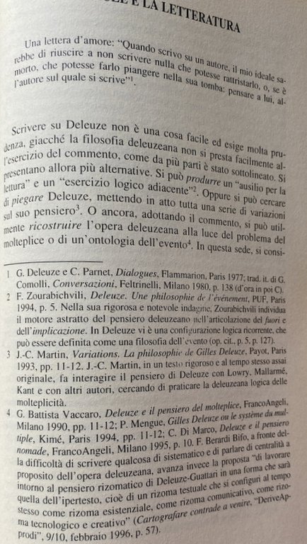 LE SCRITTURE DEL FUORI. TRACCIATI SUL PENSIERO FRANCESE CONTEMPORANEO