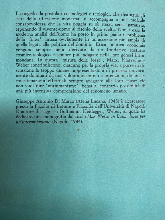 MARX, NIETZSCHE, WEBER. GLI IDEALI ASCETICI TRA CRITICA, GENEALOGIA, COMPRENSIONE