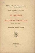 Sui diurnali di Matteo da Giovenazzo