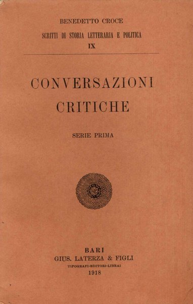 Conversazioni critiche. Serie prima