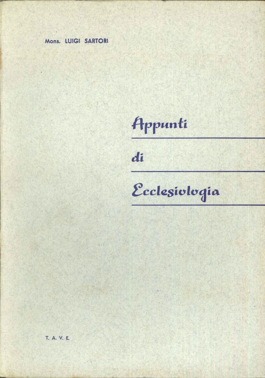 Appunti di Ecclesiologia