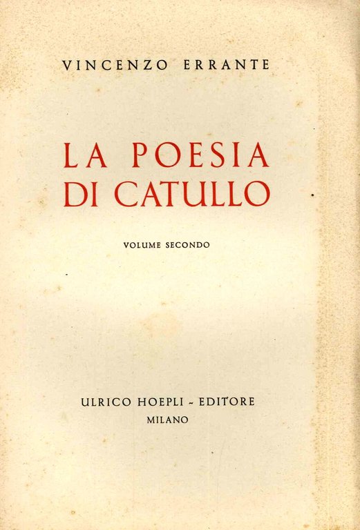 Poesia di Catullo 2� vol.