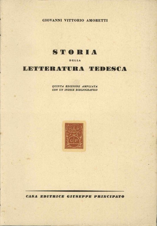 Storia della letteratura tedesca Quinta edizione ampliata con un indice …
