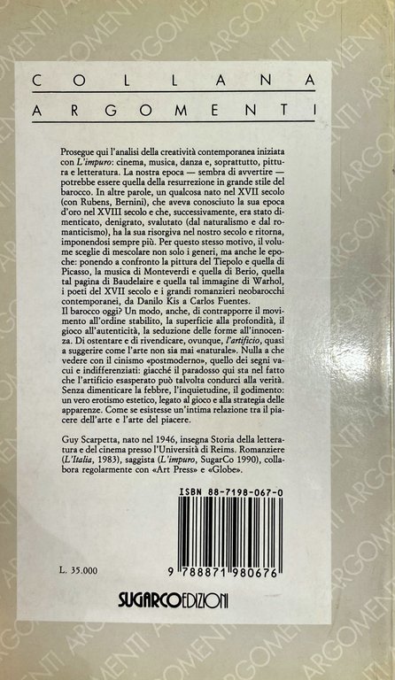 L'ARTIFICIO. ESTETICA DEL XX SECOLO DA PICASSO A WARHOL DA …