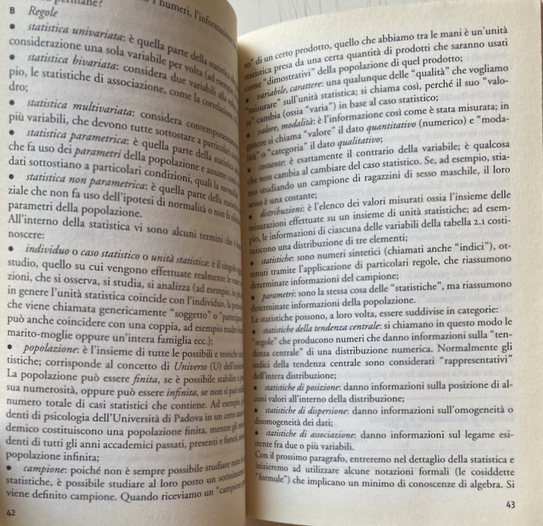 STATISTICA DESCRITTIVA PER PSICOLOGI