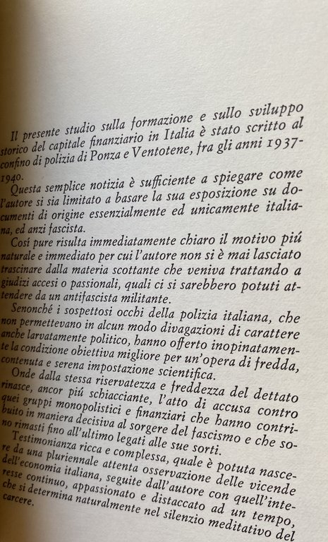 IL CAPITALE FINANZIARIO IN ITALIA: LA POLITICA ECONOMICA DEL FASCISMO