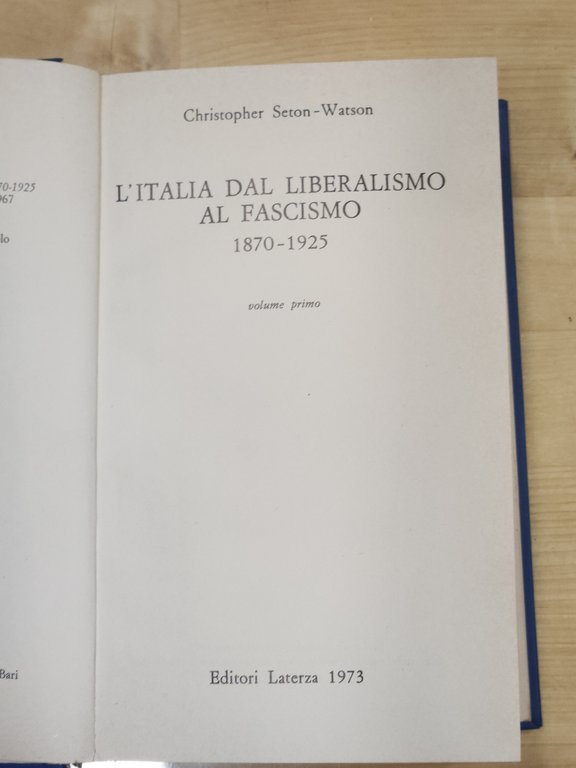 L'ITALIA DAL LIBERALISMO AL FASCISMO VOL.1+2 (UNICO TOMO )