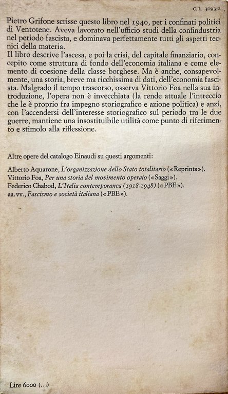 IL CAPITALE FINANZIARIO IN ITALIA: LA POLITICA ECONOMICA DEL FASCISMO