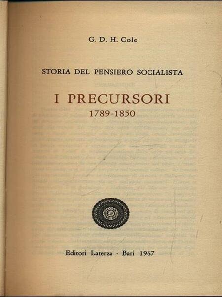 Storia del pensiero socialista (vol. 1). I precursori (1789-1850) | Immagine Gallery 1