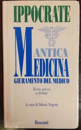 Antica medicina. Giuramento del medico. Testo greco a fronte | Immagine principale