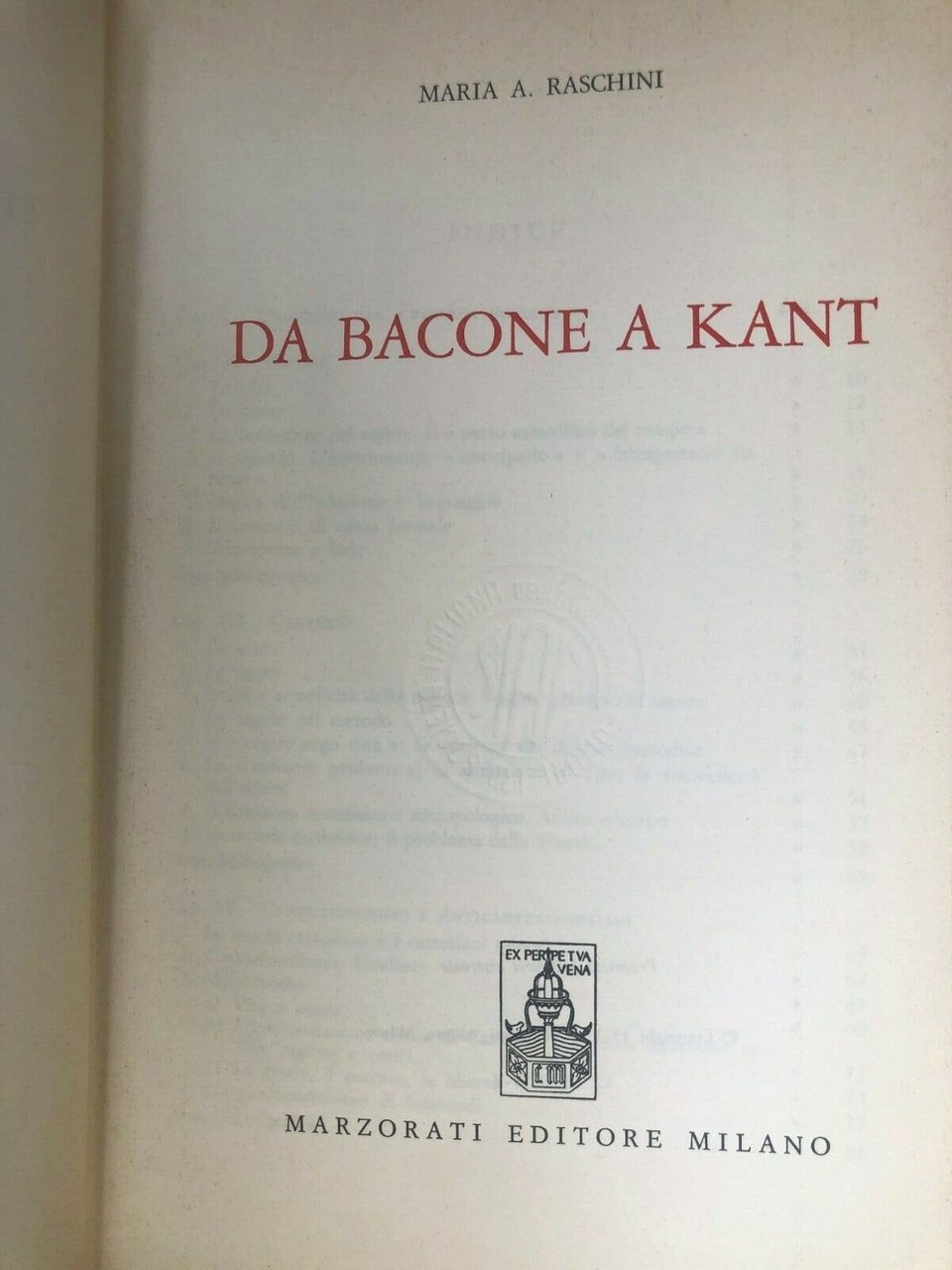 Da Bacone a Kant. Storia del Pensiero Occidentale, volume quarto