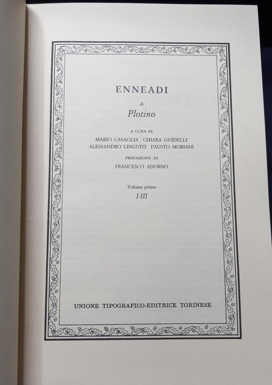 Enneadi , volume primo, I-III | Immagine principale