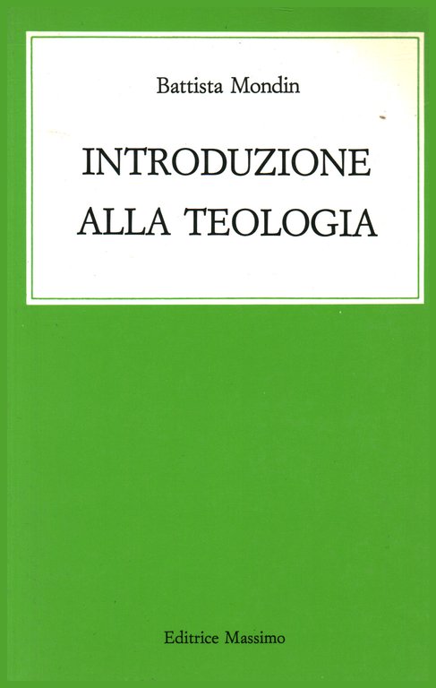 Introduzione alla teologia.
