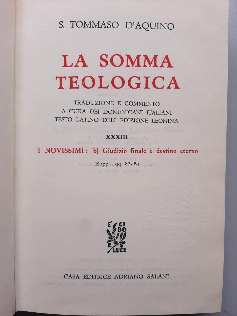 La Somma Teologica, 34 volumi