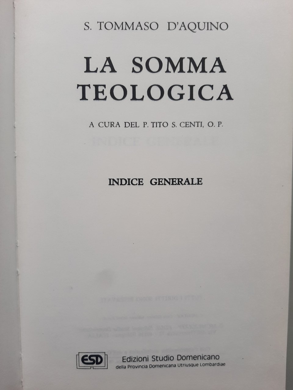 La Somma Teologica 35 volumi.
