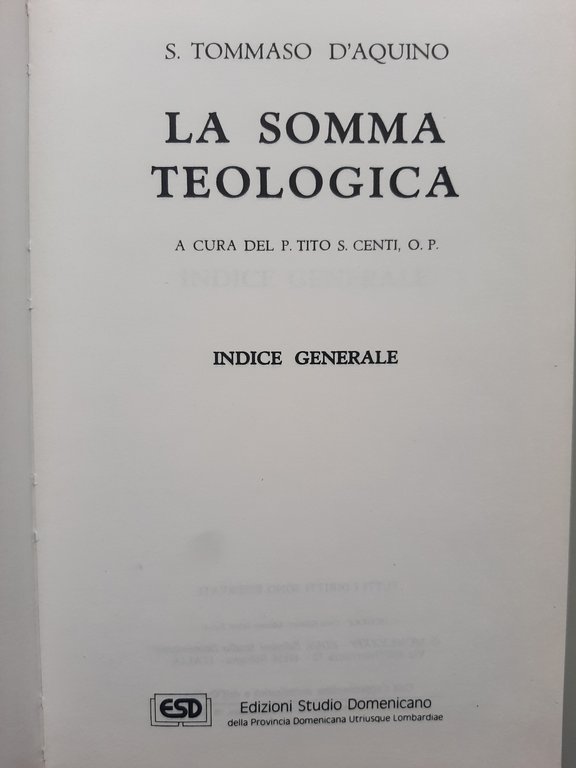 La Somma Teologica 35 volumi.