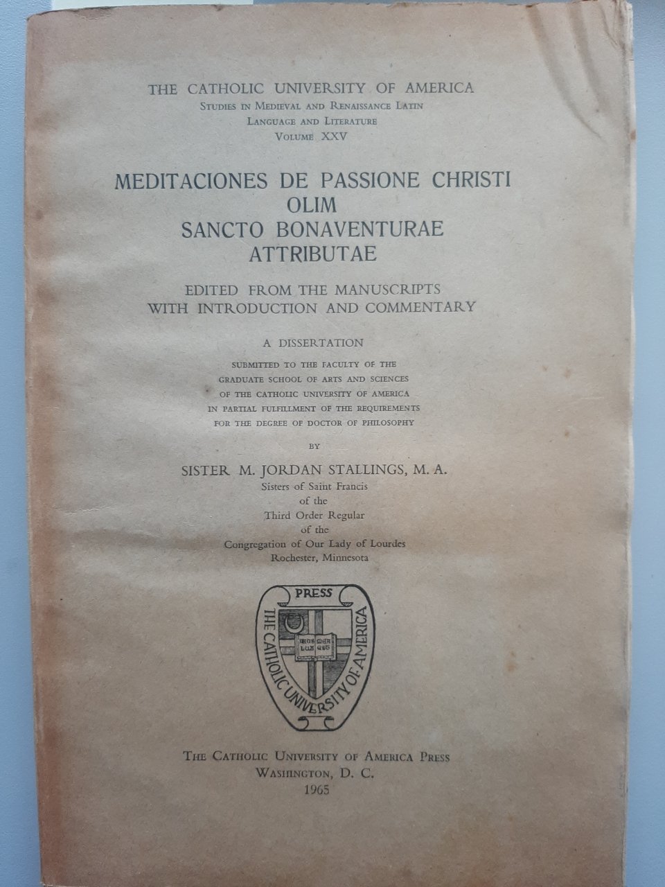 Meditaciones de Passione Christi olim Sancto Bonaventurae attributae edited from …