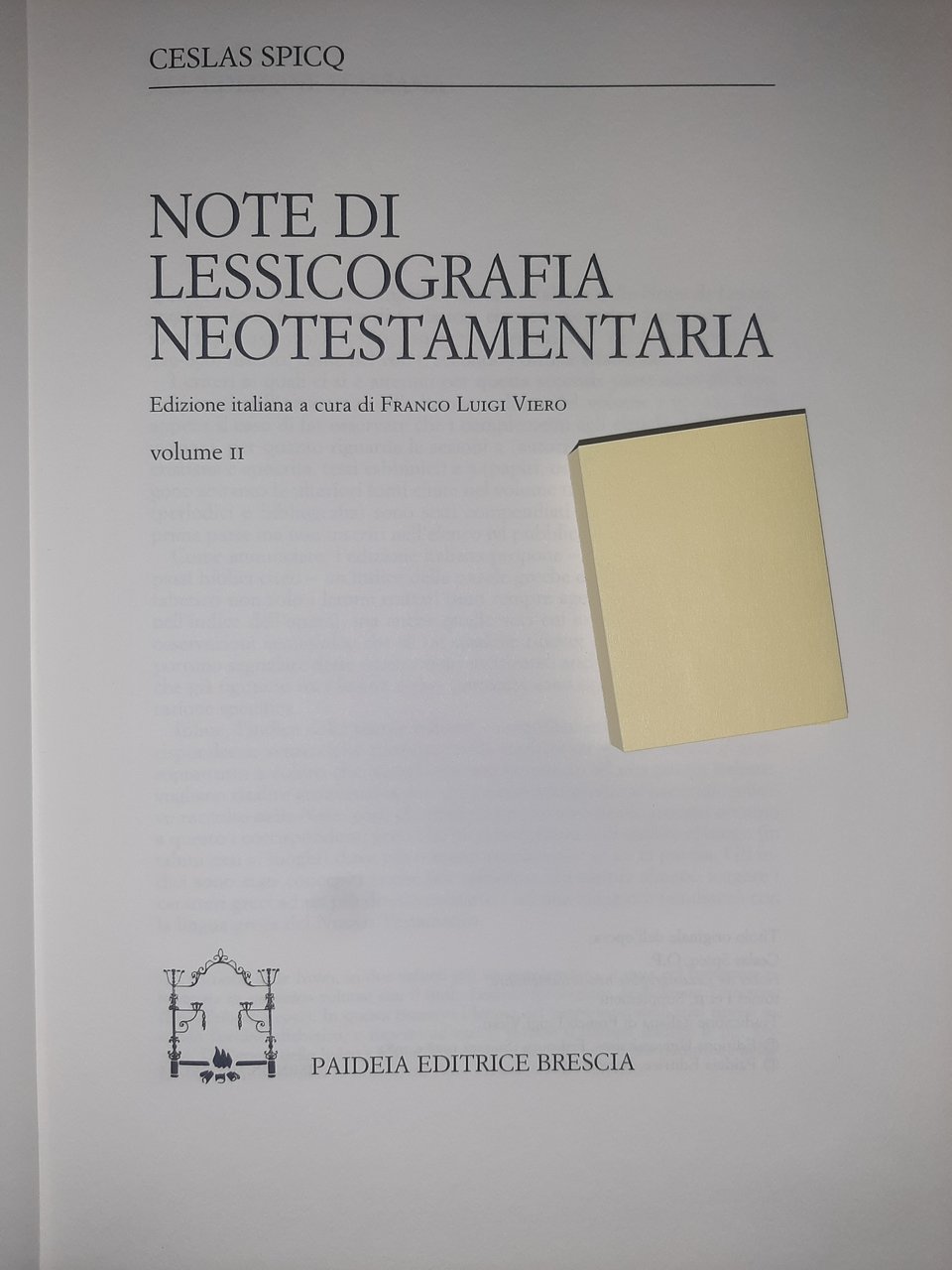 Note di Lessicografia Neotestamentaria. Grande lessico del Nuovo Testamento, Supplementi, …