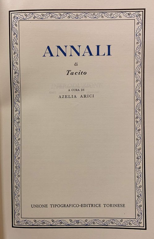 Opera omnia (vol. 1). Annali