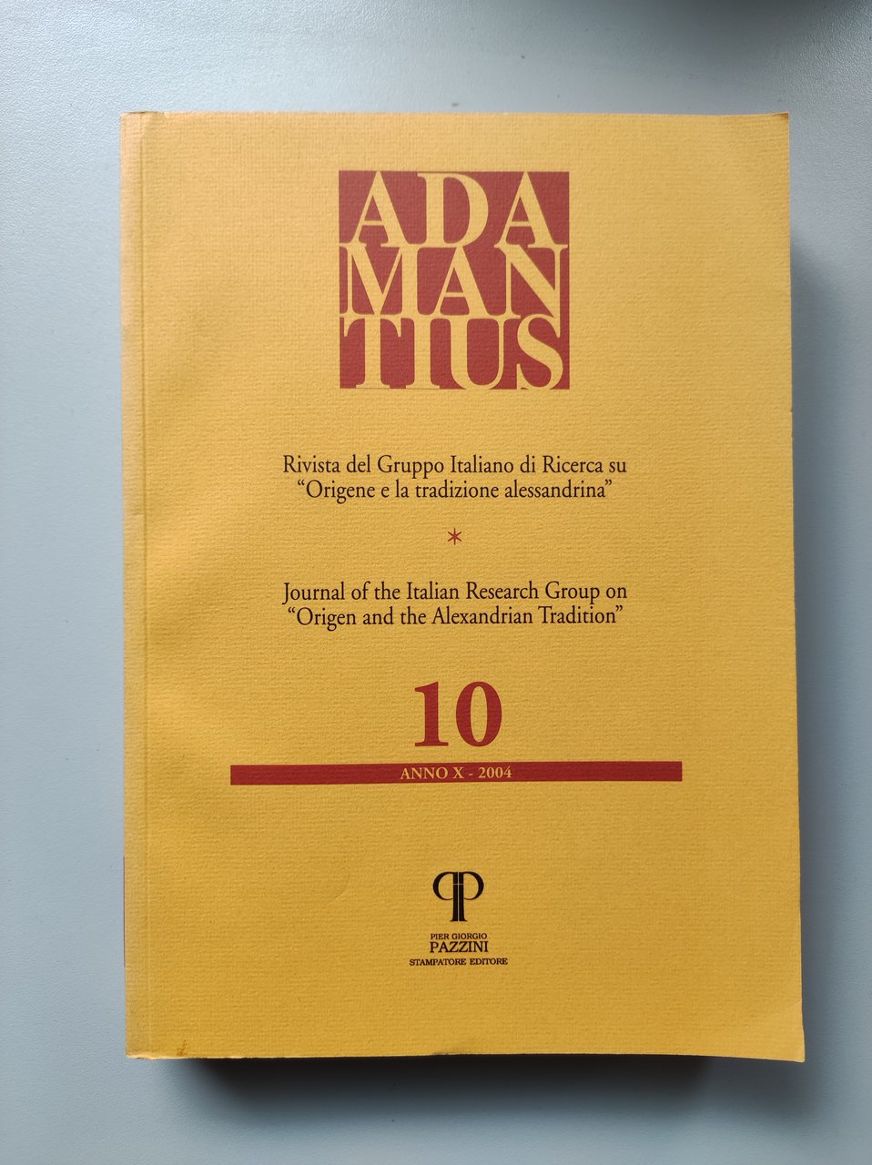Adamantius. Rivista del gruppo italiano di ricerca su "Origene e …