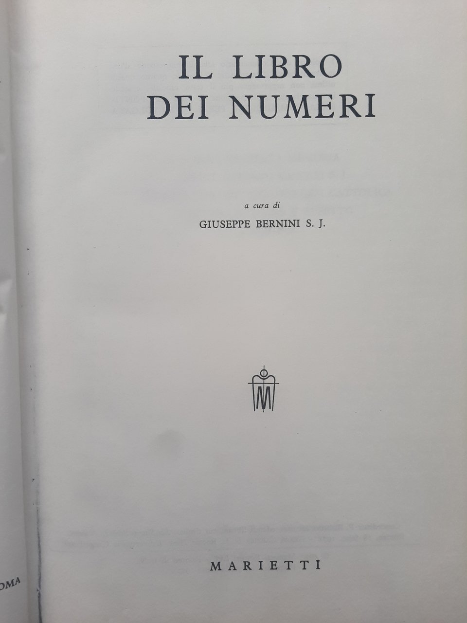 Sacra Bibbia. Il libro dei numeri