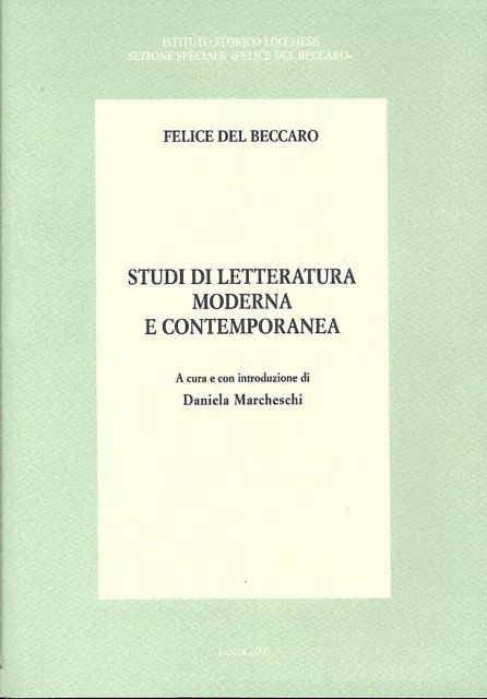Studi di letteratura moderna e contemporanea. A cura e con …