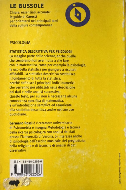 STATISTICA DESCRITTIVA PER PSICOLOGI