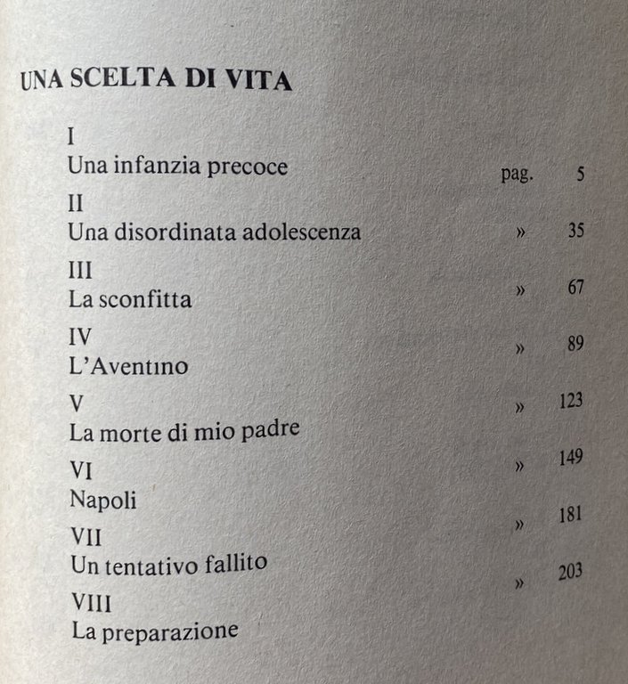 UNA SCELTA DI VITA, UN'ISOLA