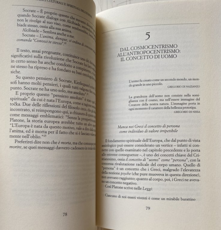 RADICI CULTURALI E SPIRITUALI DELL'EUROPA. PER UNA RINASCITA DELL'UOMO EUROPEO