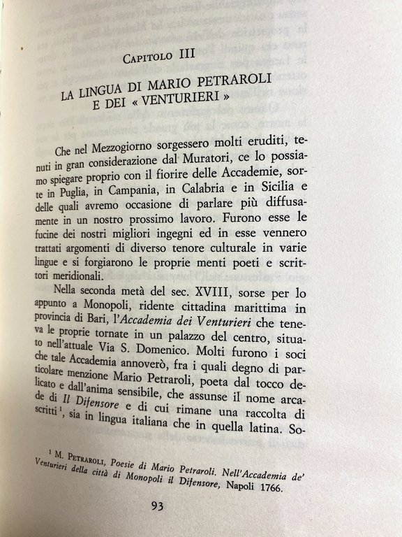 LA LINGUA LETTERARIA DEL MEZZOGIORNO D'ITALIA NEL SETTECENTO