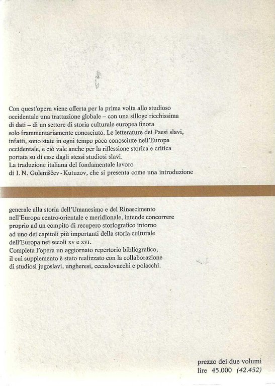 "Il Rinascimento italiano e le letterature slave dei secoli XV …