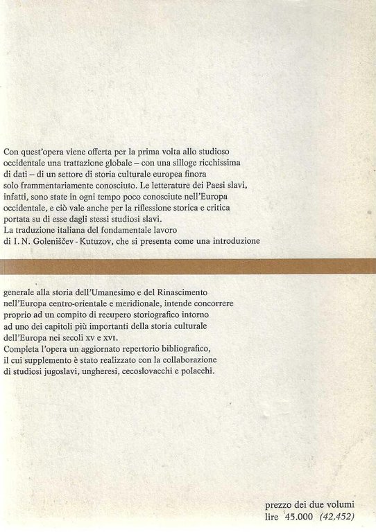 "Il Rinascimento italiano e le letterature slave dei secoli XV …