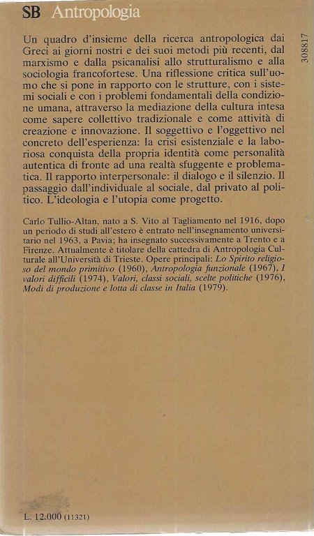 "Manuale di antropologia culturale" "storia e metodo"