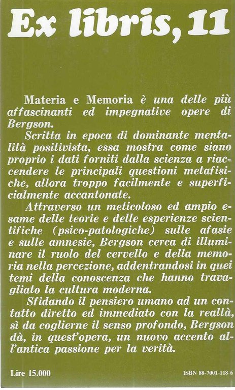 "Materia e memoria"