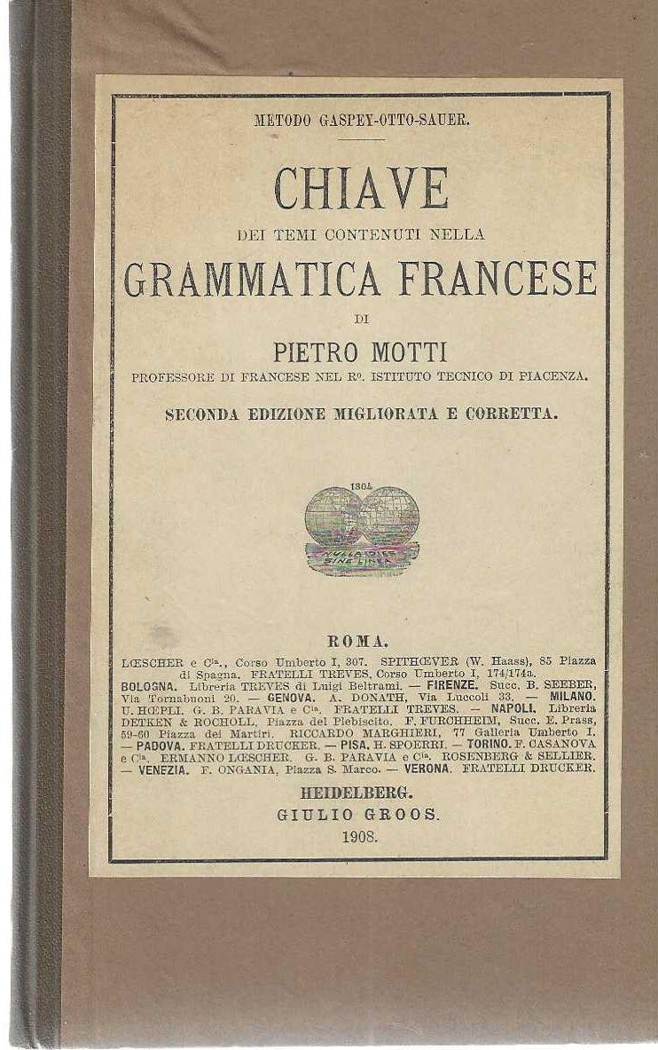 "Chiave dei temi contenuti nella grammatica francese"