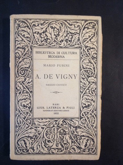 ALFRED DE VIGNY SAGGIO CRITICO