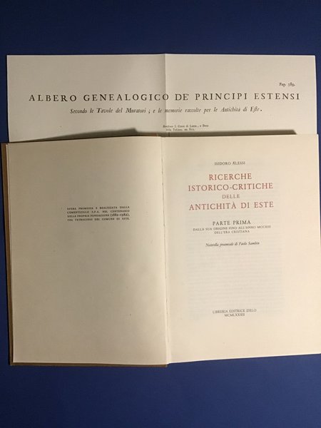 RICERCHE ISTORICO-CRITICHE DELLE ANTICHITA' DI ESTE. PARTE PRIMA. DALLA SUA …