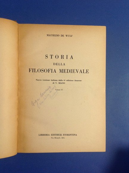 STORIA DELLA FILOSOFIA MEDIEVALE - VOL. II