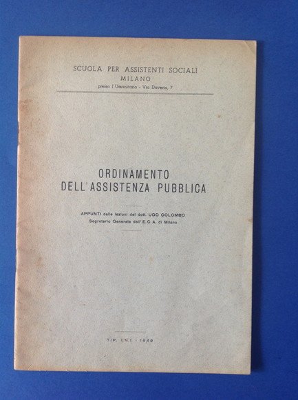 ORDINAMENTO DELL'ASSISTENZA PUBBLICA