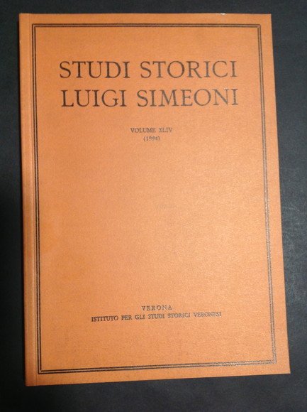 STUDI STORICI LUIGI SIMEONI - VOL. XLIV