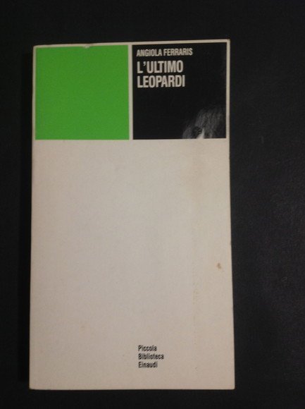 L'ULTIMO LEOPARDI PENSIERO E POETICA 1830 - 1837