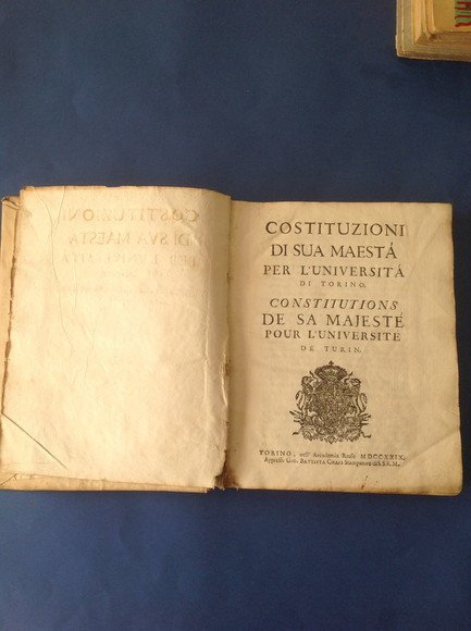 COSTITUZIONI DI SUA MAESTA' PER L'UNIVERSITA' DI TORINO / CONSTITUTIONS …