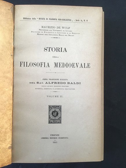 STORIA DELLA FILOSOFIA MEDIOEVALE - VOL. II
