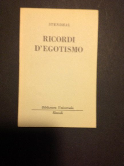 RICORDI D'EGOTISMO